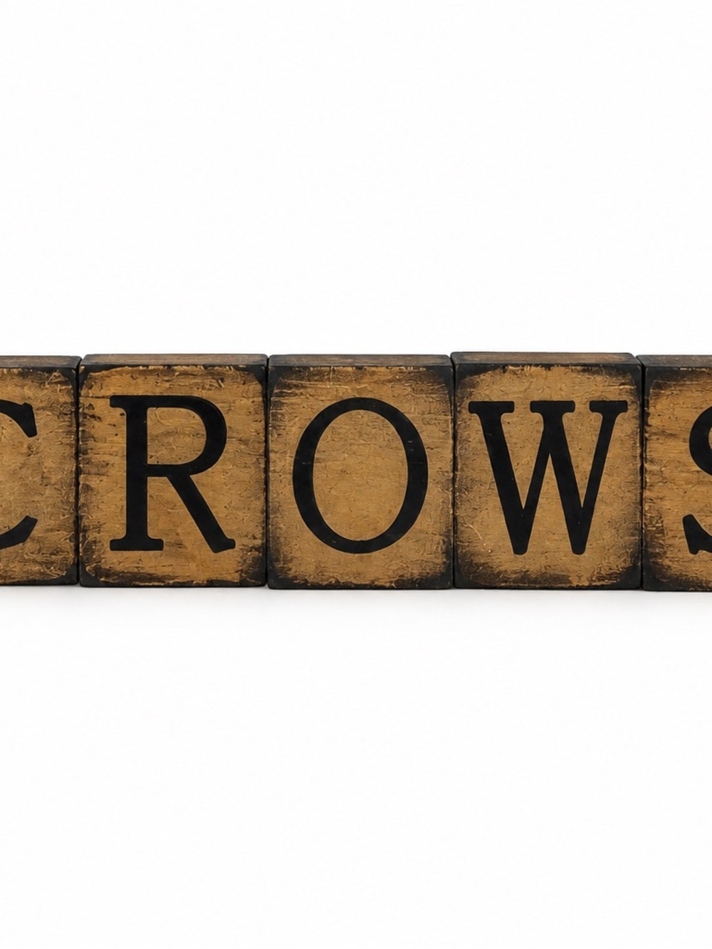 Primitive Rustic CROWS Wooden Block Sign Farmhouse Folk Art Decor